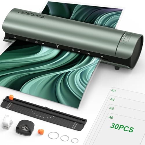 Qfun Laminator Machine 11x17 Cold Thermal Laminator,13 inch Laminating Machine 60s Warm-up with 30 Laminate Sheets,9 in 1 Desktop A3 Lamination Machine with Paper Trimmer for Teacher Home Office - Image 1