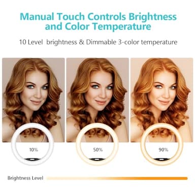 Sensyne 12'' Ring Light with 50'' Extendable Tripod Stand, LED Circle Lights with Phone Holder for Live Stream/Makeup/YouTube Video/TikTok, Compatible with All Phones - Image 3