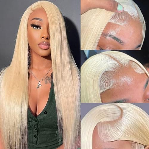 GZX 30 Inch 613 Lace Front Wig Human Hair 13x4 HD Transparent Straight Lace Front Wigs Human Hair 180% Density Glueless Wigs Natural Hairline - Image 1