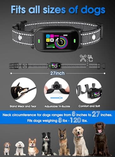 Smart Dog Bark Collar, Anti Barking Training Collar with 4 Training Modes, 5 Adjustable Sensitivity Levels, Waterproof and Magnetic Charging, Smart Bark Collar for Large Medium Small Dogs (Black) - Image 5