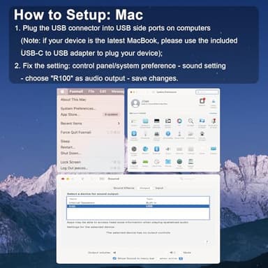 SOULION R100 Bluetooth Computer Speakers with Dynamic LED Light, USB Plug & Play PC Speakers with Switch Button, Clearly Sound Soundbar for Desktop Laptop Monitor(USB-C to USB Adapter Included) - Image 8