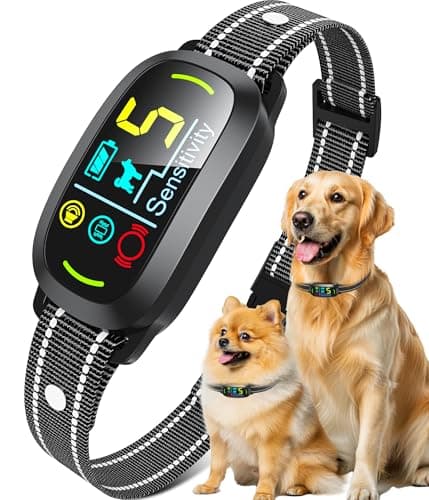 Oliry Smart AI Bark Collar for Large Medium Small Dogs, Anti Barking Device with 5 Training Modes, Exclusive Forced Bark-Stopping, Rechargeable IP67 Waterproof Bark Collar with 5 Sensitivity (Black) - Image 1