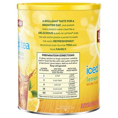 Lipton Iced Tea Mix, Lemon, Makes 10 Quarts,Count 6(Pack of 1) - Image 2