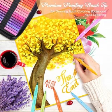 Soucolor Art Supplies for Adults Kids, 72 Colors Dual Tip Brush Fine Tip Markers, Art Kit Drawing Set with Art Case Coloring Set, Art Set for Kids, Kids Art Supplies for School, Gifts for Girls & Boys - Image 3