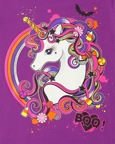 The Children's Place,Girls,All Holidays Short Sleeve Graphic T-Shirts,Multipacks,Unicorn/Shake/Trick Or Treat 3-Pack,Medium - Image 5