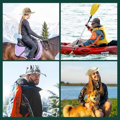 AGLIFEFY Sun Hats for Men Women Bucket Hat Safari Boonie Hat Outdoor UPF 50+ Boonie Hat Foldable Fishing Hats Black (with Webbing) - Image 3