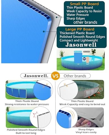 Jasonwell Foldable Dog Kiddie Pool - Hard Plastic Kids Paddling Pool Toddler Baby Swimming Pools for Backyard Collapsible Whelping Box Pet Doggie Cats Wading Pools Bathtub for Puppy Large Dogs 40In - Image 4