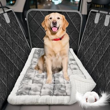 Thickened Dog Bed for Car Back Seat, Upgraded Bottom Non-Slip,Fits Hard Bottom car seat Cover for Dogs, Premium Mixed Color ,Bog Car Seat Cover - Image 1