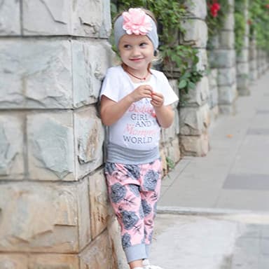 Renotemy Newborn Girl Clothes Outfits Ruffle Short Sleeve Tops + Floral Pants Sets Spring Fall Summer Baby Girl Clothes 3-6 Months Pink - Image 2