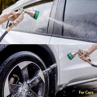 HOSUN Garden Hose Nozzle Sprayer Heavy Duty, 100% Metal Water Hose Nozzle with 7 Spray Patterns, High Pressure Hose Spray Nozzle with Lockable Rear Trigger for Watering Plant & Lawn, Washing Car & Pet - Image 6