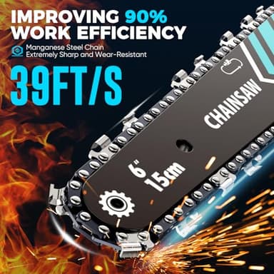 6 Inch Mini Chainsaw Cordless, Portable Electric Chainsaw, for Wood Cutting, Tree Trimming, Courtyard, Household, and Garden - Image 2