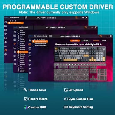AULA F108 PRO - Wireless Mechanical Keyboard with Screen & Knob,Full Size Keyboard with 8000mAh Battery,Pre-lubed Switches,Side Printed PBT Keycaps,RGB Backlit Hot Swappable Custom Gaming Keyboards - Image 9
