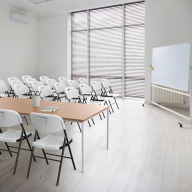 VINGLI Folding Chairs, Heavy Duty Foldable Chair Portable HDPE Plastic Seat with Steel Frame for Indoor Outdoor Dinning Party Wedding School Use, White, 6 Pack - Image 7