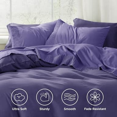 Bedsure Twin Sheets Set - 3 Pieces Soft Twin Bed Sheets - Breathable & Cooling - Hotel Luxury - Easy Care Polyester Microfiber Bedding for Women, Men, Iolite - Image 3