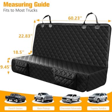 PETICON Dog Car Seat Covers for Ford f150/Ram1500/Nissan Frontier/Toyota Tacoma/GMC Canyon/Silverado, Waterproof Pet Back Seat Cover for Trucks, Scratchproof Nonslip Durable Rear Seat Cover for Dogs - Image 5