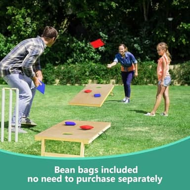 Solid Wood Cornhole Board Set, 4 ft x 2 ft Regulation Size Corn Hole Game Set for Adults with Set of 8 Corn Hole Toss Bags and Carrying Case - Image 4