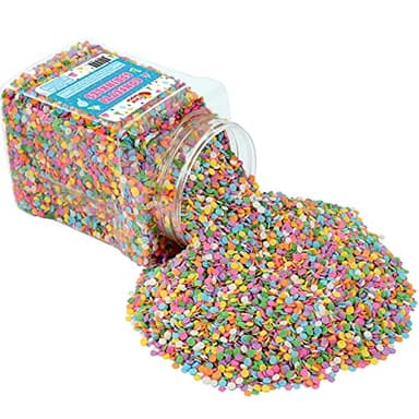 Rainbow Pastel Confetti Sprinkles - 1.7 Pounds - Birthday Pastel Quins - Flat Round Sprinkles - Pastel Candy Quins for Ice Cream, Cookies, Cupcakes, Cake Decorating - Image 3