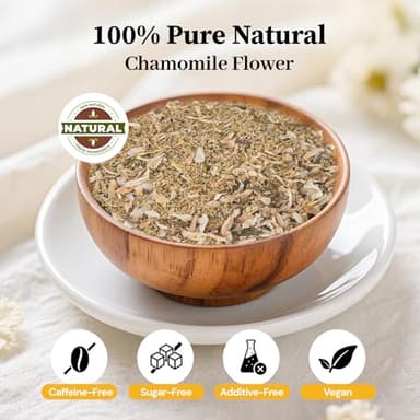 Chamomile Tea Bags, 100% Natural Dried Chamomile Tea Flowers Loose Leaf Premium Herbal Tea No Sugar/Gluten, Caffeine Free-100 Count (Pack of 1) - Image 3