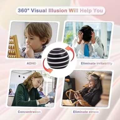 Desk Toys for Fidget Kinetic Cool-Gadgets: 180 Seconds Spinning Toy, Cool-Stuff Thing for Adult Teen Children Kid, Optical-Illusion Stress-Relief Gifts Ball for Man Women Home Office School Christmas - Image 4