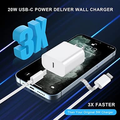 Matsusho iPhone Charger Fast Charging 10 FT, 2 Pack 20W USB C Wall Charger Block with 10FT Long Type C to Lightning Fast Charging Data Sync Cable Compatible for iPhone 14 13 12 11 Pro Max XS XR X iPad - Image 3