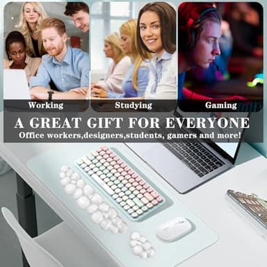 Gel Cloud Keyboard and Mouse Wrist Rest, Cute Wrist Support and Arm Support Keyboard Rest for Keyboard and Mouse Typing Pain Relief,Suitable for Office/Computer/Laptop/Gaming(White) - Image 7