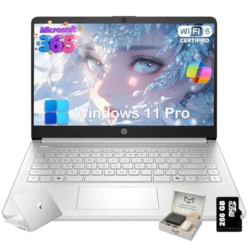 HP 2025 14 inch Laptop Computer for Student & Business, Intel Quad-Core N150 CPU, 16GB RAM, 384GB Storage (128GB UFS+256GB SD Card), 1 Year Office 365, Lightweight, Win 11 Pro, Copilot AI, Silver - Image 1