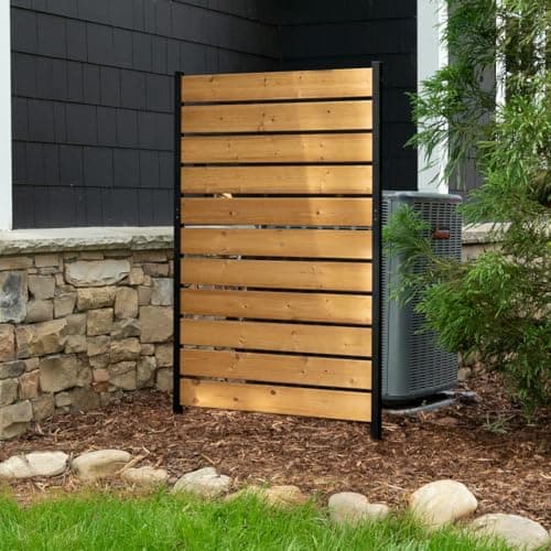 5ft H x 3.2ft W (1 Panel) No Dig Enclo Concord Cedar Wood Privacy Screen, Great to Hide Trash Cans, Decorative Patio Privacy Screen, Outdoor Privacy Fence Panel, Air Conditioner Fence, EC18022 - Image 1