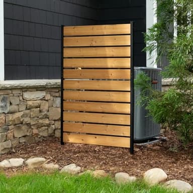 5ft H x 3.2ft W (1 Panel) No Dig Enclo Concord Cedar Wood Privacy Screen, Great to Hide Trash Cans, Decorative Patio Privacy Screen, Outdoor Privacy Fence Panel, Air Conditioner Fence, EC18022 - Image 1