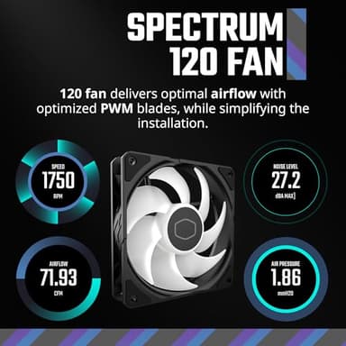 Cooler Master Hyper 620S Dual Tower CPU Air Cooler, ARGB Sync, 120mm PWM Fan, 6 Copper Direct Contact Heat Pipes, 154.9mm Tall Silver - Image 5