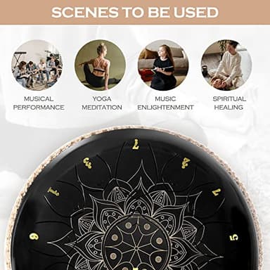 Lexington 13 Notes 12 Inches Steel Tongue Tank Drum Set C Key Lotus Pattern - Image 5