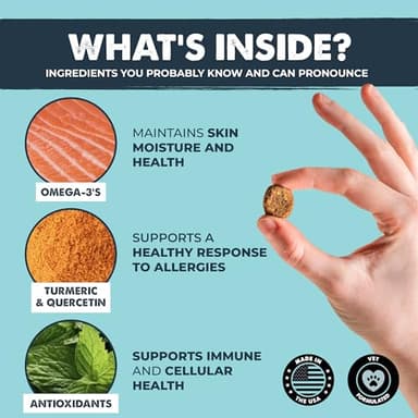 Mighty Paw Waggables Allergy Immune + Itch (Made in The USA) -Dog Chews Anti-Itch for Dogs. Allergy Support Vitamins for Skin and Coat Allergies. Omega 3 & Quercetin for Pets 120 Ct - Image 3