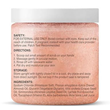 MAJESTIC PURE Himalayan Salt Body Scrub with Lychee Oil, Exfoliating Salt Scrub to Exfoliate & Moisturize Skin, Deep Cleansing - 10 oz - Image 7