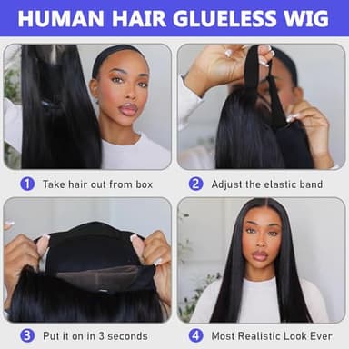 Tscom 30 Inch 5x5 HD Lace Closure Wigs Human Hair 220 Density Wear and Go Glueless Wigs Human Hair Pre Plucked Pre Cut with Baby Hair Bleached Knots 12A Ready to Wear Straight Wigs for Beginners - Image 8