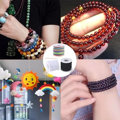 Stretchy String for Bracelets, 3 Rolls 1 mm 495 Feet Sturdy Elastic String Cord for Jewelry Making, Necklaces, Beading and Crafts (1.0mm (Black&Wihte&Rainbow)) - Image 6