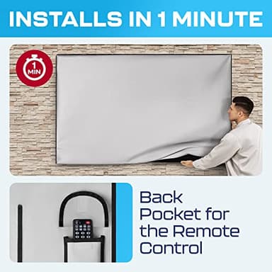 Garnetics Outdoor TV Cover 65 Inch – Waterproof & Weatherproof TV Enclosure, Smart Shield Screen Protector, Outside TV Covers for Moving & Storage - Gray - Image 7