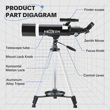 Telescope for Adults & Beginner Astronomers - 80mm Aperture 600mm Fully Multi-Coated High Transmission Coatings with AZ Mount Tripod Phone Adapter, Carrying Bag, Wireless Control. - Image 5
