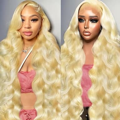 SBDSBD 30 Inch 613 13x6 Lace Front Wig Human Hair 200 Density Blonde Body Wave Lace Front Wigs Human Hair Pre Plucked 613 HD Lace Frontal Wig 13x6 Blonde Wig Human Hair 613 Human Hair Wig for Women - Image 1