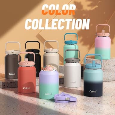 Cafezi Insulated Water Bottle 64 oz, Stainless Steel Water Bottles with Flip Straw and Top Handle, Leak Proof, Iced for 34 Hours, Vacuum Insulated Water Bottle for Home, Office, Hiking, Car - Image 8