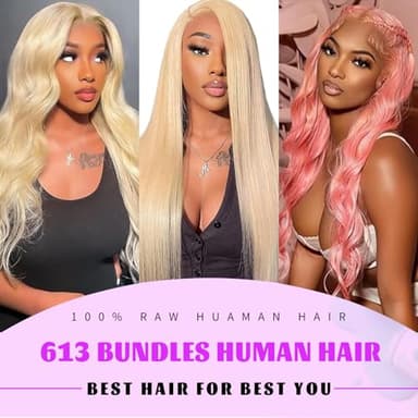 613 Bundles Blonde Bundles Human Hair 28 Inch 613 Body Wave bundles 100% Unprocessed 12A Grade Brazilian Virgin Hair Bundles 1 Bundle Human Hair 613 Blonde Bundle Human Hair Extensions for Women - Image 4