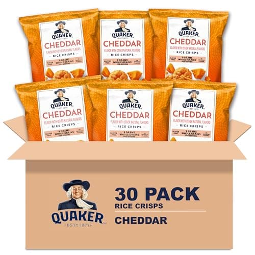 Quaker Rice Crisps, Gluten Free, Cheddar, 0.67 Oz, 30 Count - Image 1