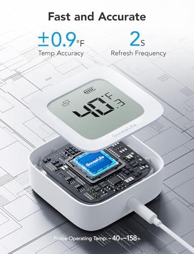 GoveeLife WiFi Refrigerator Thermometer with Alarm, Wireless Digital Freezer Temperature Gauge with App Control, LCD Display, 2 Years Free Data Export, for Home Kitchen Fridge Hot Tub 2 Pack - Image 5