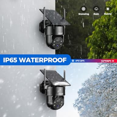 LITYMOL Solar Security Cameras Wireless Outdoor, 2K 360° View Cameras for Home Security, Color Night Vision, AI & PIR Motion Detection, 2-Way Audio, Spotlight Siren Alarm, IP65, SD/Cloud Storage - Image 9