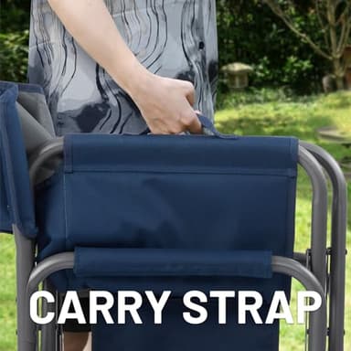 TIMBER RIDGE Aluminum Oversized Camping Chair, Lightweight Portable Directors Chair with Side Table Detachable Side Pocket for Outdoor Camping, Lawn, Picnic, Support 400lbs Blue - Image 9