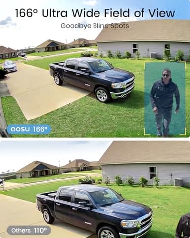 AOSU 3K/5MP Solar Security Cameras Wireless Outdoor, Ultra-Wide-Angle, Cam-to-Cam Track & Sync, Home Security System with Color Night Vision, Spotlight Smart Alarm, No Subscription, 2.4G & 5G WiFi - Image 3
