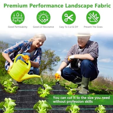 Weed Barrier Fabric Heavy Duty, 2.6FT x 100FT Thicken Garden Landscape Fabric Weed Mats, Plastic Weed Control Garden Cloth, Woven Geotextile Fabric for Garden Beds, Underlayment, Commercial Driveway - Image 2