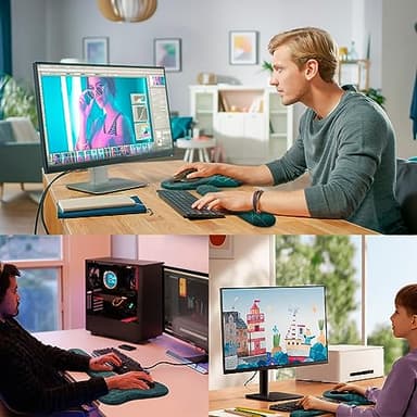 Mouse Pad Wrist Support, Laokiiy 2 in1 Keyboard Wrist Rest+ Ergonomic Mouse Pad, Non-Slip Wrist Rest for Computer Keyboard, Made Easy Typing & Relieve Wrist Pain(Banana Leaf Green) - Image 7
