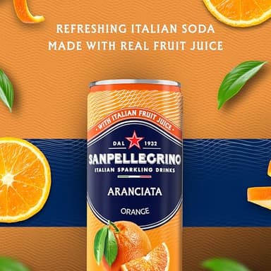 Sanpellegrino Italian Sparkling Drink Aranciata, Sparkling Orange Beverage, 24 Pack Of Cans - Image 2