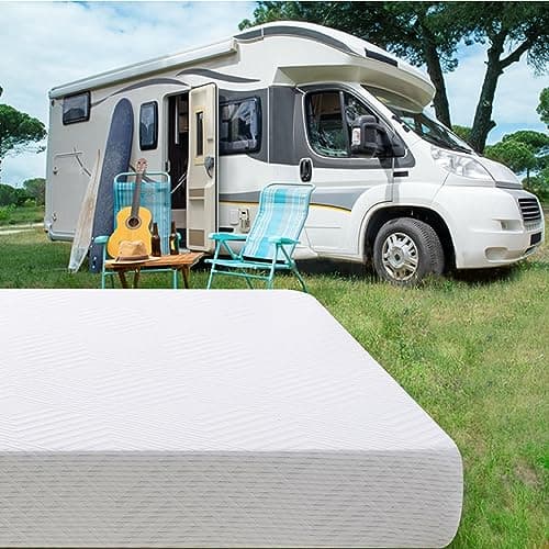 Dyonery RV Mattress King, 10 Inch Memory Foam Camper Mattress Fiberglass Free Bed in a Box Designed & Assembled in The USA, CertiPUR-US Certified, 80"x72"x10", White - Image 1
