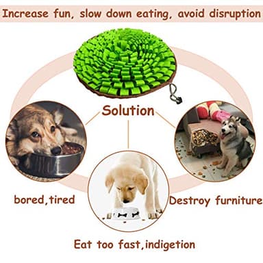 Pet Snuffle Mat for Dogs,Interactive Feed Puzzle for Boredom,Encourages Natural Foraging Skills for Cats Rabbits Dogs Bowl, Dog Treat Dispenser Indoor Outdoor Stress Relief,Travel Portable and Compact - Image 4