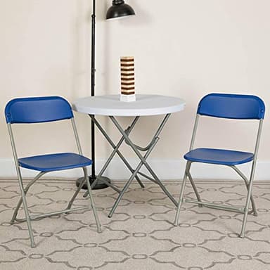 Flash Furniture Hercules Series Plastic Folding Chairs for Parties and Weddings, Stackable Commercial Event Seats, Set of 10, Blue - Image 2